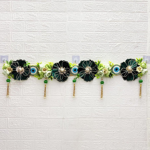 Green Evil Eye Bandhanwar Toran 40 Inch for Home Door Entrance | Craft Shop India
