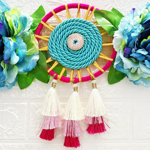 Blue Flower Bandhanwar Toran for Door Entrance | 40 Inch | Craft Shop India