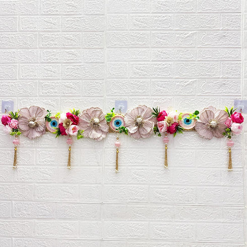 Pink Evil Eye Bandhanwar Toran 40 Inch for Home Door Entrance | Craft Shop India