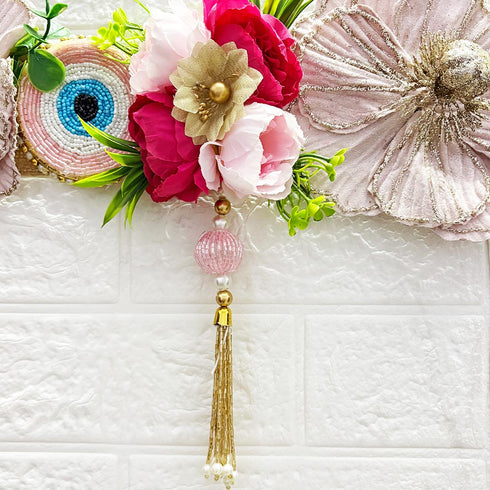 Pink Evil Eye Bandhanwar Toran 40 Inch for Home Door Entrance | Craft Shop India