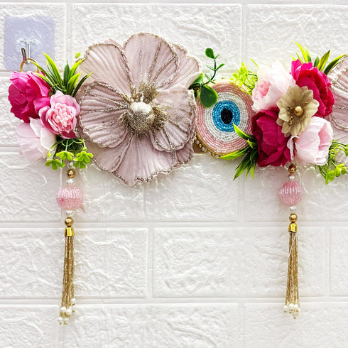Pink Evil Eye Bandhanwar Toran 40 Inch for Home Door Entrance | Craft Shop India