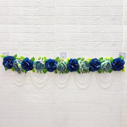 Blue Moti Bandhanwar Toran for Door Entrance | 40 Inch | Craft Shop India