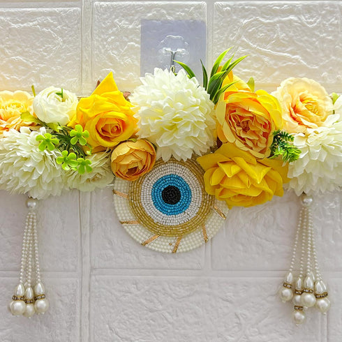 Yellow Evil Eye Bandhanwar Toran 40 Inch for Home Door Entrance | Craft Shop India