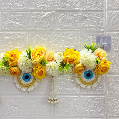 Yellow Evil Eye Bandhanwar Toran 40 Inch for Home Door Entrance | Craft Shop India