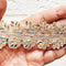 Leaf Shape Mirror Work Golden Lace for Dupatta, Saree, Suit & Lehenga | Craft Shop India