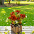 Orange Decorative Flower Wooden Centerpieces for Wedding & Home Table Décor | Craft Shop India