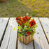 Orange Decorative Flower Wooden Centerpieces for Wedding & Home Table Décor | Craft Shop India