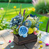 Blue Decorative Multi Floral Wooden Pot Centerpiece for Wedding & Home Décor | Craft Shop India