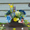 Blue Decorative Multi Floral Wooden Pot Centerpiece for Wedding & Home Décor | Craft Shop India