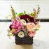 Maroon Pink Decorative Multi Floral Wooden Pot Centerpiece for Wedding & Home Décor | Craft Shop India