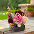 Maroon Pink Decorative Multi Floral Wooden Pot Centerpiece for Wedding & Home Décor | Craft Shop India