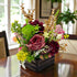 Maroon Pink Decorative Multi Floral Wooden Pot Centerpiece for Wedding & Home Décor | Craft Shop India