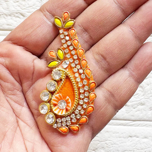 Ganesh Ji Trunk Velvet Rhinestone Patch Pack of 10 For Diwali projects & Craft work | Craft Shop India