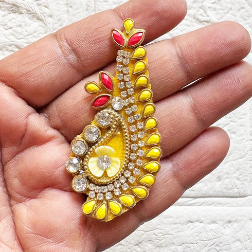 Ganesh Ji Trunk Velvet Rhinestone Patch Pack of 10 For Diwali projects & Craft work | Craft Shop India