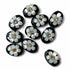 Black Color Buttons | White Flower Buttons | Oval Shape Buttons | jarkan Oval Shape Button | Set of 10 | Craft Shop India | Fancy Button | Dress Makin