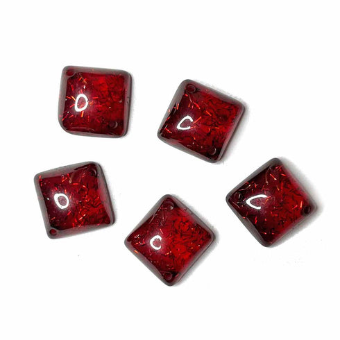 Maroon Color Square Shape Acrylic Button Set Of 10