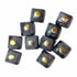 Dark Grey Color Square Shape With Golden Circle Acrylic Button Set Of 10