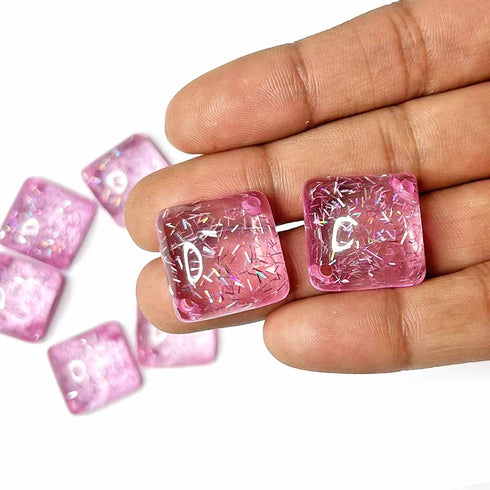 Pink Color Button | Square Shape Fancy Button | Set of 10 | Design Making | Pink Color fancy Button | Dress Making | Craft Shop India