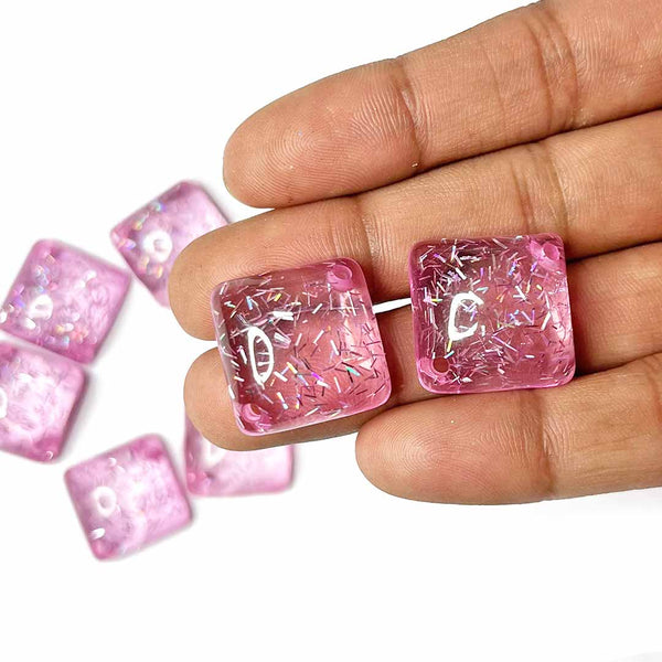 Pink Color Button | Square Shape Fancy Button | Set of 10 | Design Making | Pink Color fancy Button | Dress Making | Craft Shop India