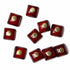 Maroon Color Square Shape With Golden Circle Acrylic Button Set Of 10