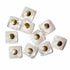 White Color Square Shape With Golden Circle Acrylic Button Set Of 10