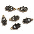 Black Color Hamsa Hand Metal Charms Set Of 6