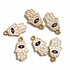 White Color Hamsa Hand Metal Charms Set Of 6
