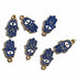 Blue Color Hamsa Hand Metal Charms Set Of 6