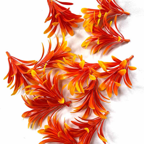 Dark Orange Color Shaded Leaf Filler Set Of 12