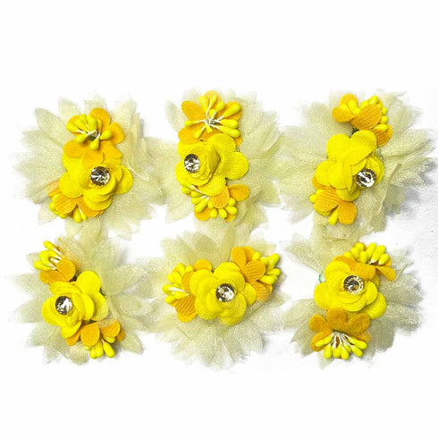 Light Yellow Color Tissue With Matching Pollen Flower Set Of 6