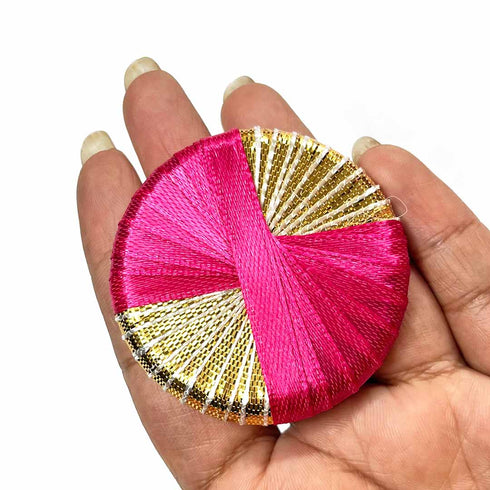 Rani Pink And Golden Gota Plate Pack Of 20