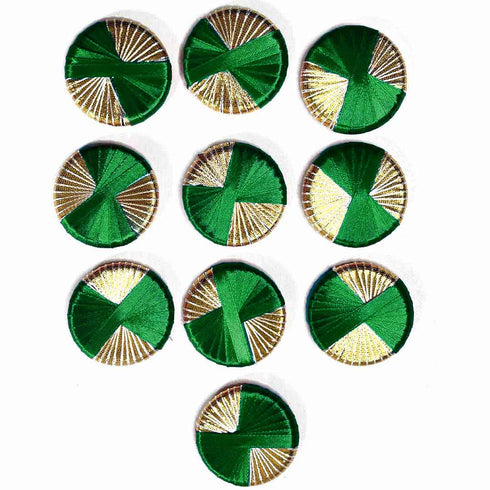 Green And Golden Gota Plate Pack Of 20