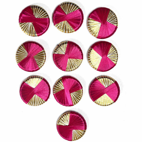 Rani Pink And Golden Gota Plate Pack Of 20
