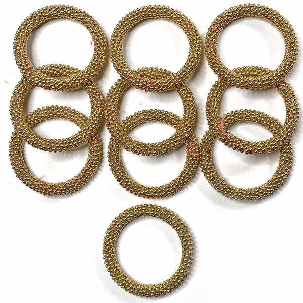 Golden Color Beaded Rings Set Of 6