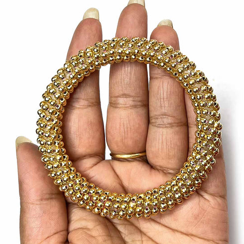 Golden Color Beaded Rings Set Of 6