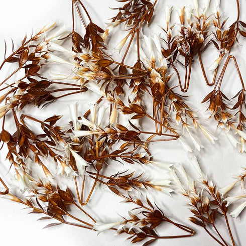 3 Stems Brown Color Flower Leaf Filler Pack Of 12