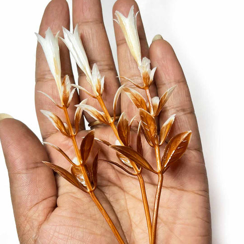 3 Stems Brown Color Flower Leaf Filler Pack Of 12