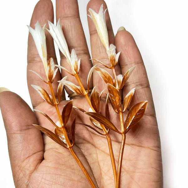 3 Stems Brown Color Flower Leaf Filler Pack Of 12