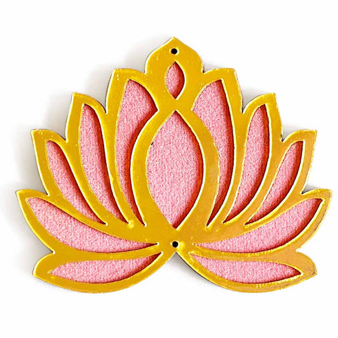 Light Pink Velvet & Golden Acrylic Lotus