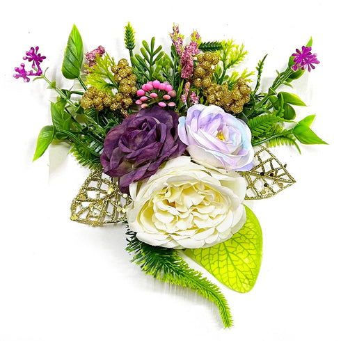 Mauve & Cream Flower Bunch Pack of 2 for Trousseau, Gift & Wedding Décor | Craft Shop India