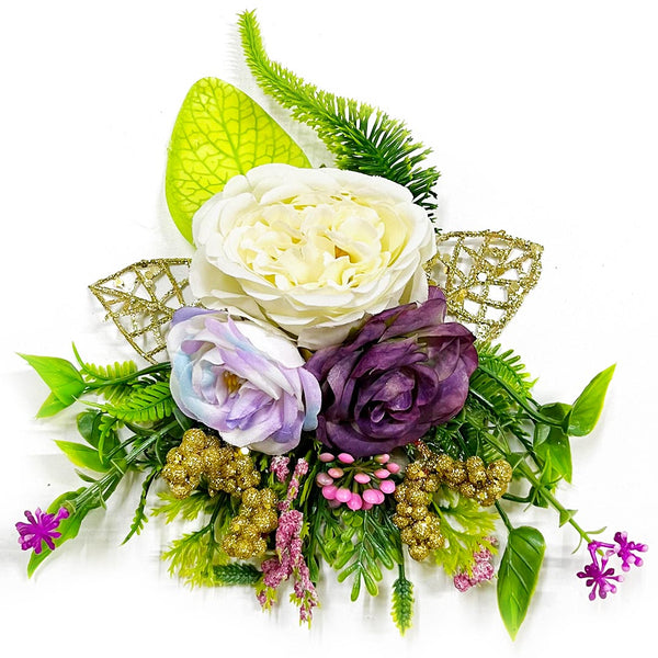 Move & Cream Color Flower Bunch Pack Of 2 for Trousseau & Gift Packaging, Wedding & Festive Decoration