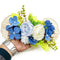 Blue & Cream Ready-to-Use Decorative Flower Bunch Pack of 2 for Trousseau & Festive Decoration | Craft Shop India