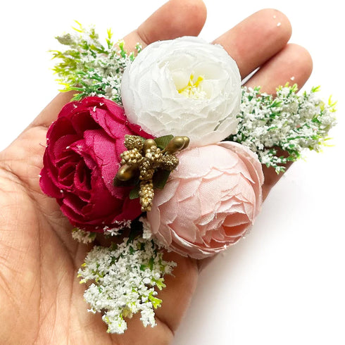 Handmade Artificial Peonies Flower Bunch Pack of 6 for Hamper, Trousseau & Wedding Décor | Craft Shop India