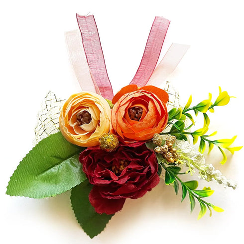 Artificial Peony Flower Bunch Pack of 4 for Trousseau Packing, Hamper & Wedding Decoration | Craft Shop India