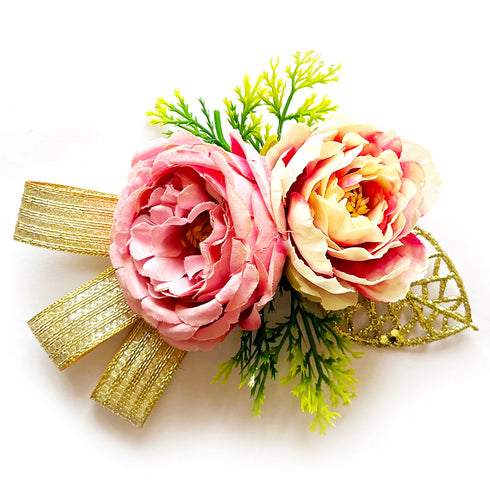 Big Peony with Cabbage Rose Flower Bunch Set of 4 for Trousseau Packing, Hamper & Wedding Décor | Craft Shop India