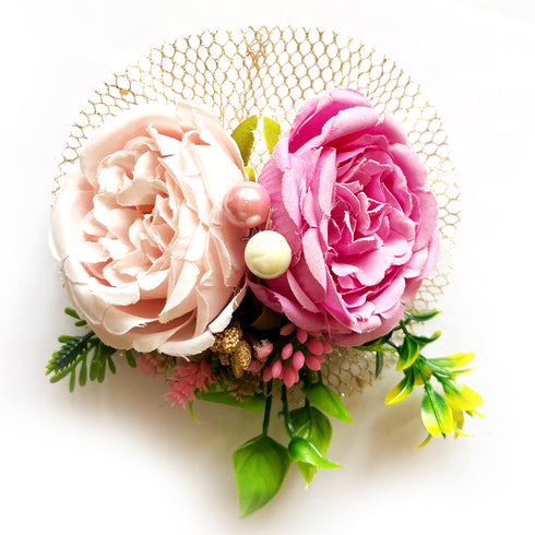 Baby Pink Color Combination Cabbage Rose Bunch Pack Of 2 for Decoration, Gifting, Trousseau Packing | Fake Flower Bunch Hamper, wedding arrangements, hampers, special gift wrapping