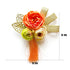 Artificial Orange Cabbage Rose Peonies with Tassel Flower Bunch Set of 3 for Gift Packing & Festive Décor | Craft Shop India