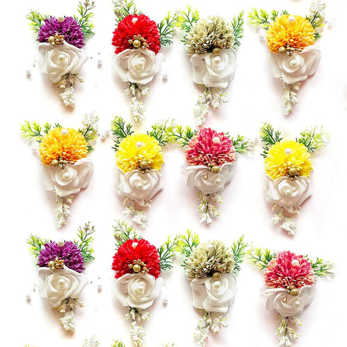 Artificial Carnation with Foam Flower Bunch Set of 4 for Trousseau, Home Décor & Wedding Arrangements | Craft Shop India