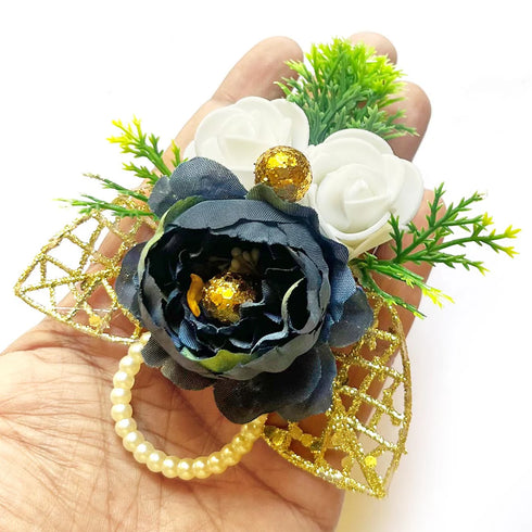 Artificial Big Peony & Two Foam Flower Bunch Pack of 4 for Gift Packaging, Trousseau & Wedding Décor | Craft Shop India