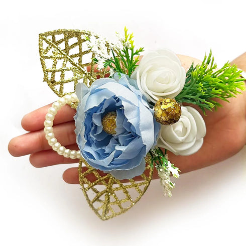 Artificial Big Peony & Two Foam Flower Bunch Pack of 4 for Gift Packaging, Trousseau & Wedding Décor | Craft Shop India